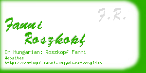 fanni roszkopf business card